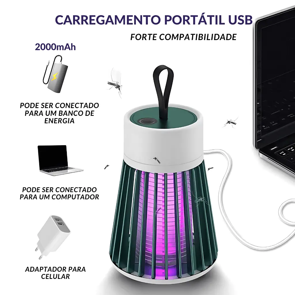 Lâmpada-Elétrica-Mata-Mosquitos-USB-carregamento-USB